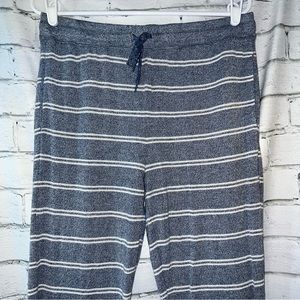Felina Ladies Heather Gray & White Striped Pajama Bottoms, Size Small